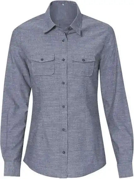 Burnside 5255 Women’s Long Sleeve Chambray Light Denim