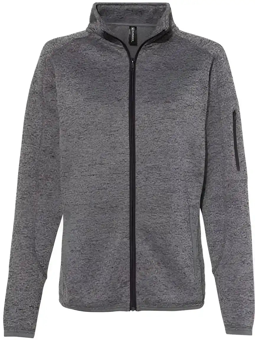 Burnside 5901 Women’s Sweater Knit Jacket - Heather Charcoal