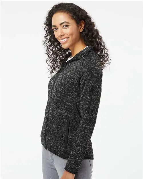 Burnside 5901b Women’s Sweater Knit Jacket - 5901 - Heather Black