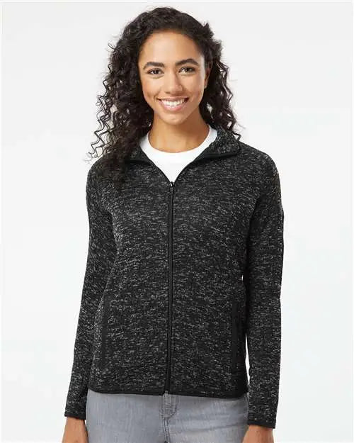 Burnside 5901b Women’s Sweater Knit Jacket - 5901 - Heather Black