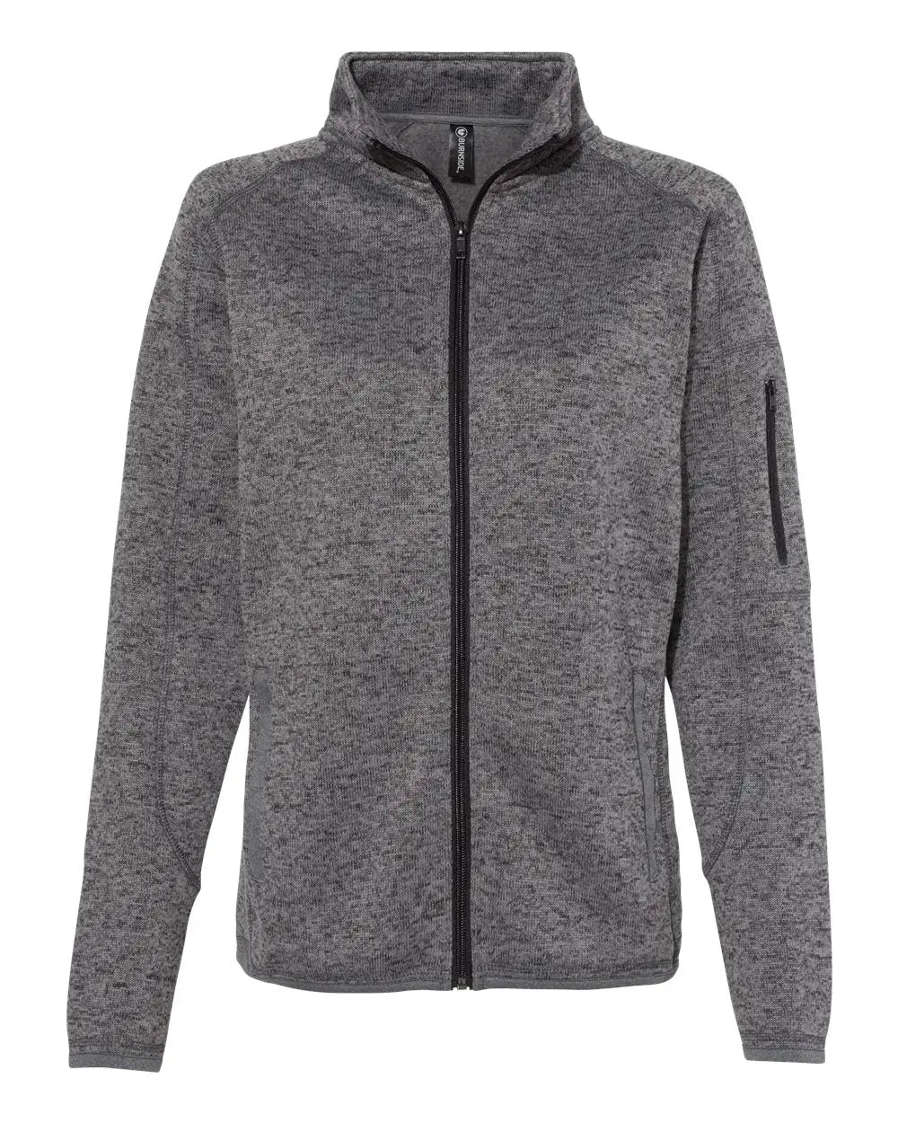 Burnside 5901b Women’s Sweater Knit Jacket - 5901 - Heather Charcoal - Ladies s