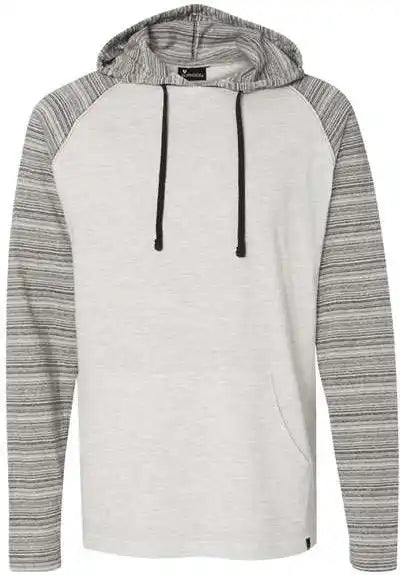 Burnside 8127 Yarn-dyed Hooded Raglan T-shirt - Heather Ecru Stripe