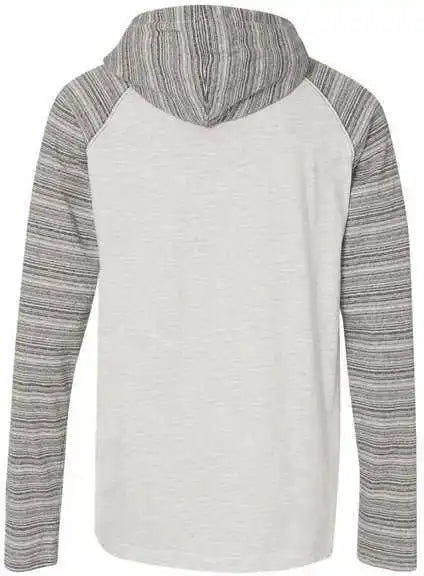 Burnside 8127 Yarn Dyed Hooded Raglan t Shirt Heather Ecru Stripe