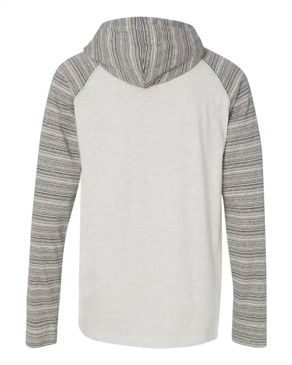 Burnside 8127 Yarn-dyed Hooded Raglan T-shirt - Heather Ecru Stripe