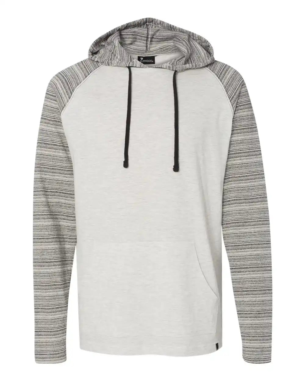 Burnside 8127 Yarn-dyed Hooded Raglan T-shirt - Heather Ecru Stripe - Ecru/ / s