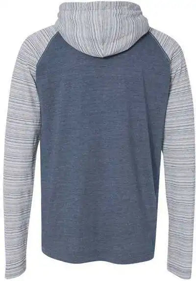 Burnside 8127 Yarn-dyed Hooded Raglan T-shirt - Heather Navy Stripe