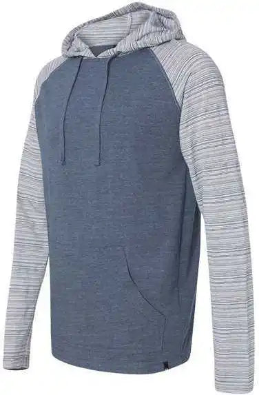 Burnside 8127 Yarn-dyed Hooded Raglan T-shirt - Heather Navy Stripe