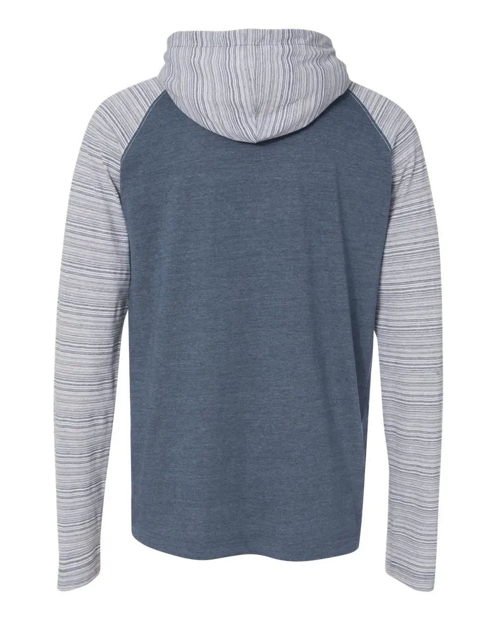 Burnside 8127 Yarn-dyed Hooded Raglan T-shirt - Heather Navy Stripe