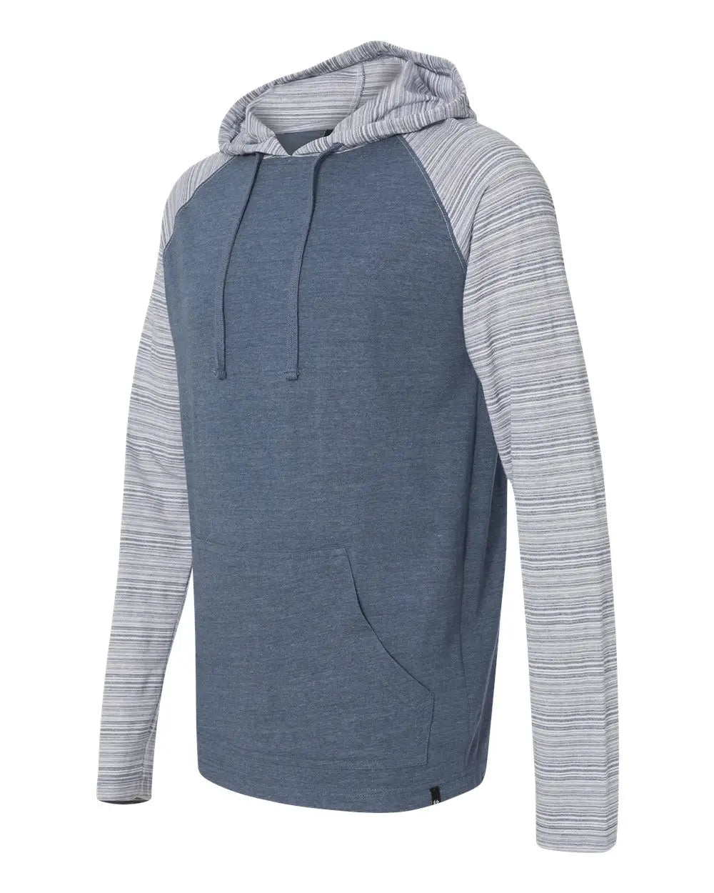Burnside 8127 Yarn-dyed Hooded Raglan T-shirt - Heather Navy Stripe - s