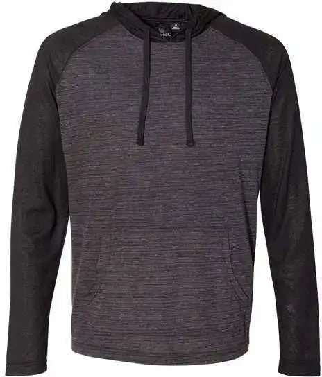 Burnside 8127 Yarn-dyed Hooded Raglan T-shirt - Striated Black Solid