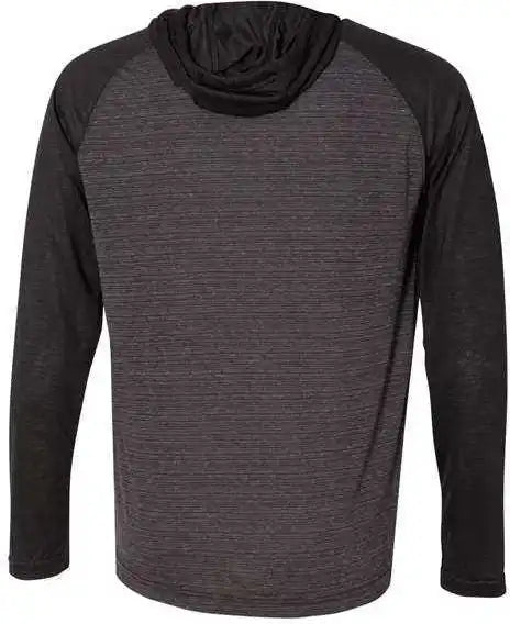 Burnside 8127 Yarn Dyed Hooded Raglan t Shirt Striated Black Solid