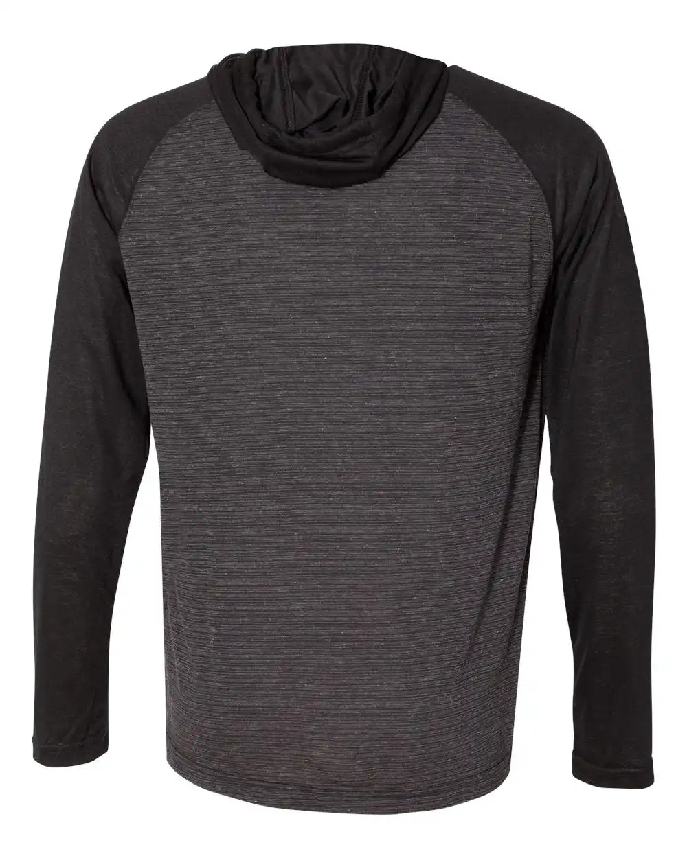 Burnside 8127 Yarn-dyed Hooded Raglan T-shirt - Striated Black Solid