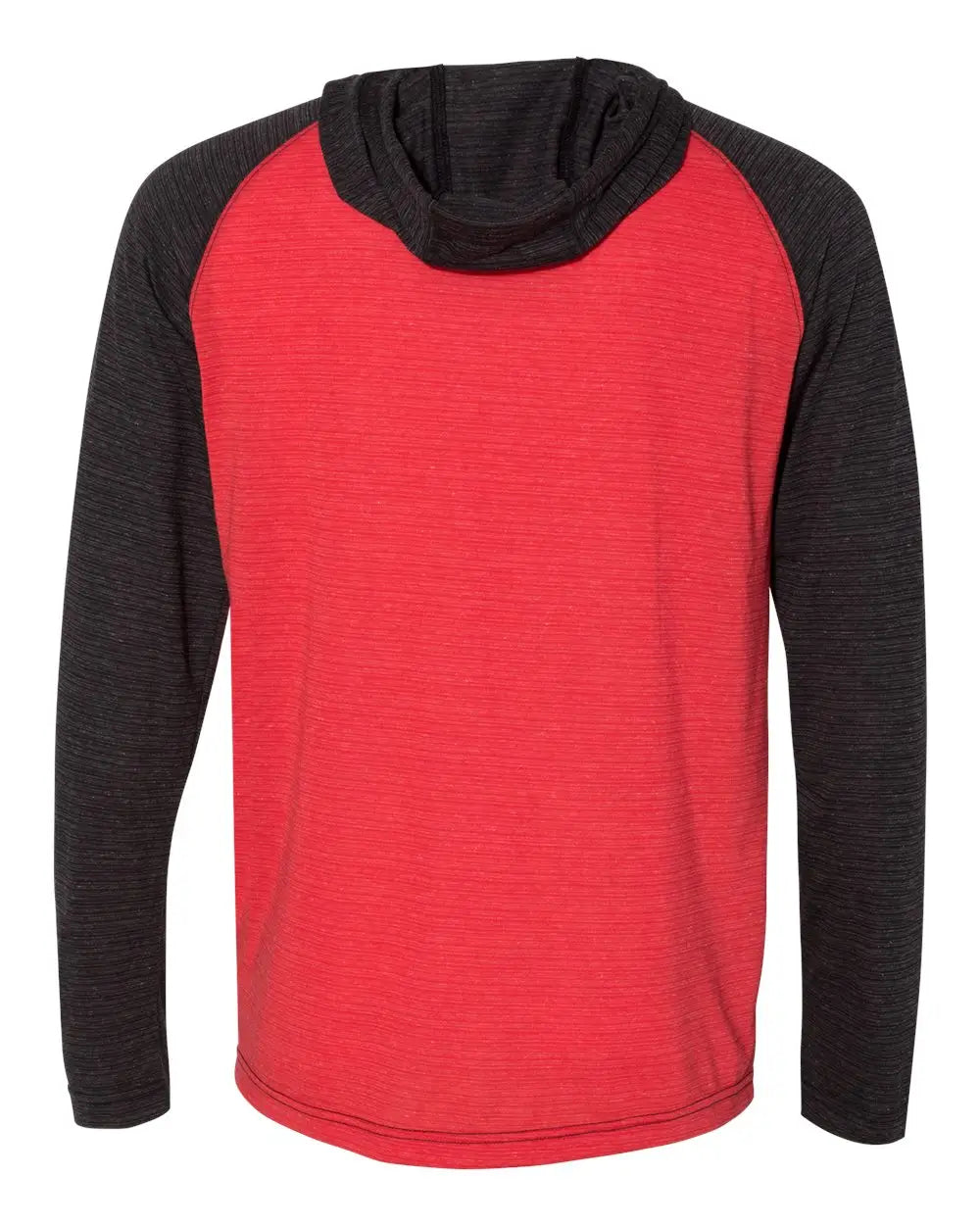 Burnside 8127 Yarn-dyed Hooded Raglan T-shirt - Striated Red Black - s