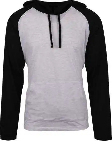 Burnside 8127 Yarn-dyed Hooded Raglan T-shirt - White Black