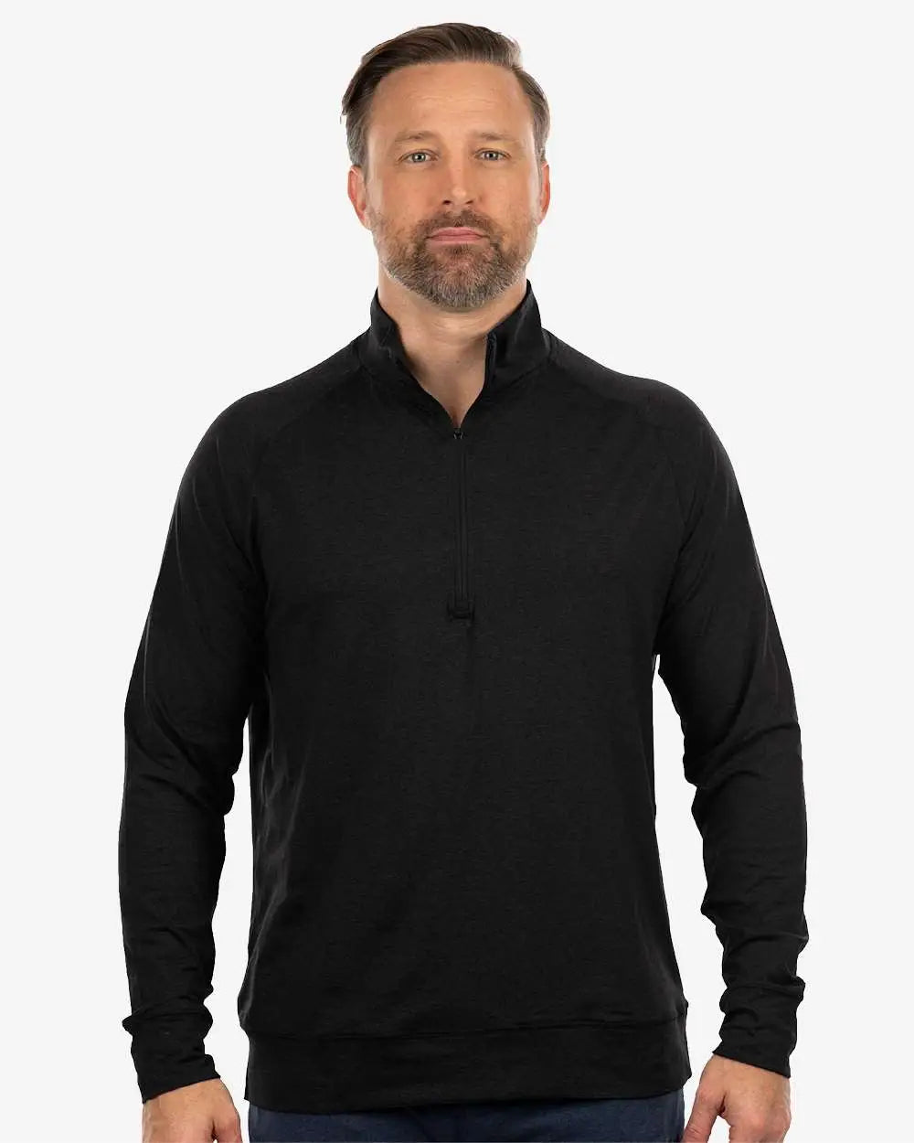 Burnside 8167 Dawn to Dusk Quarter-zip Pullover - Heather Black