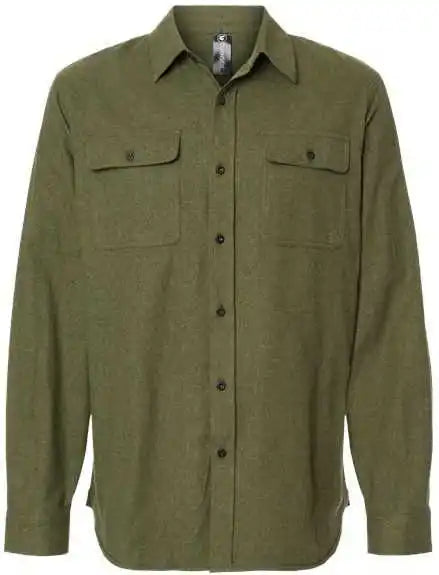 Burnside 8200 Long Sleeve Solid Flannel Shirt - Army