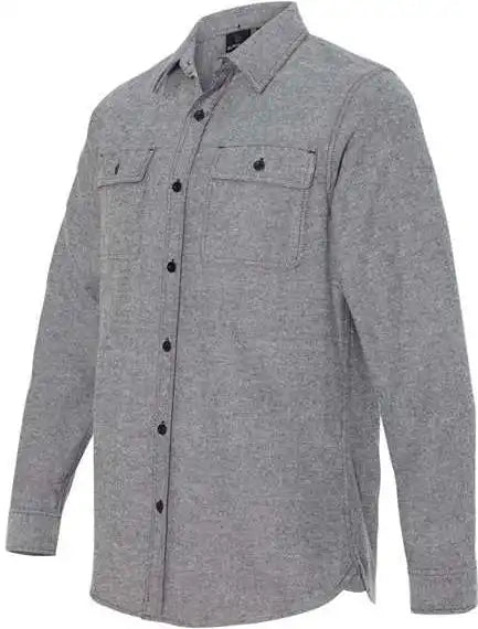 Burnside 8200 Long Sleeve Solid Flannel Shirt Heather Grey