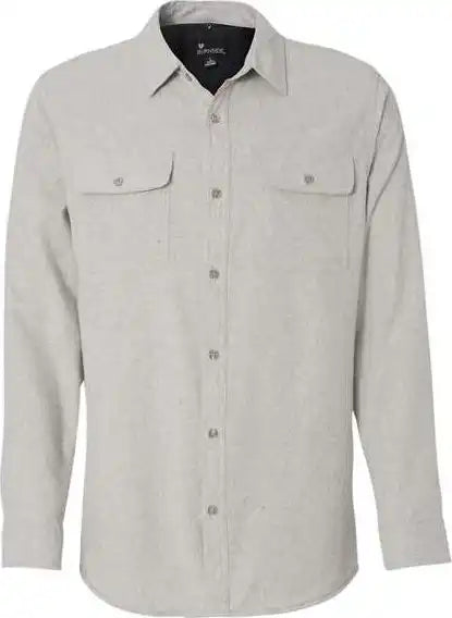 Burnside 8200 Long Sleeve Solid Flannel Shirt - Stone