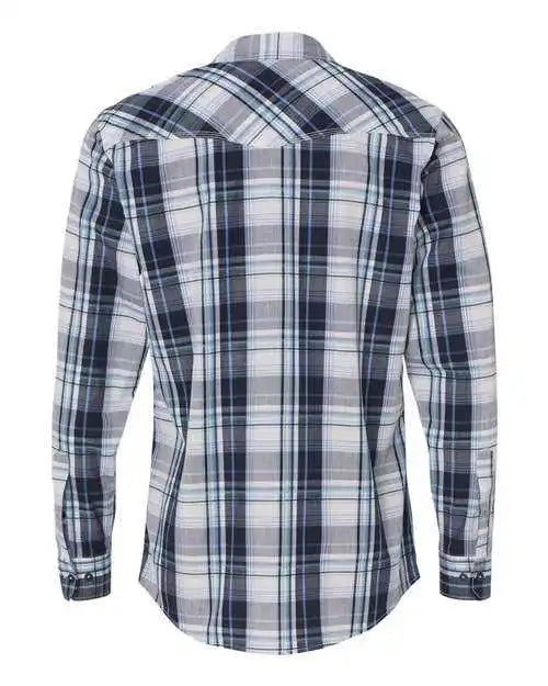 Burnside 8202 Long Sleeve Plaid Shirt - Navy