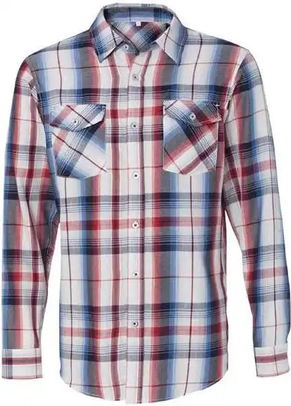 Burnside 8202 Long Sleeve Plaid Shirt - Red