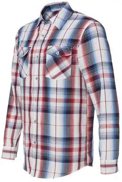 Burnside 8202 Long Sleeve Plaid Shirt - Red