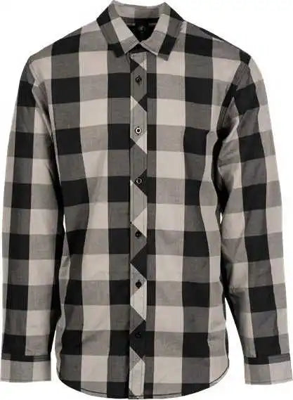 Burnside 8203 Buffalo Plaid Long Sleeve Shirt - Black Gray