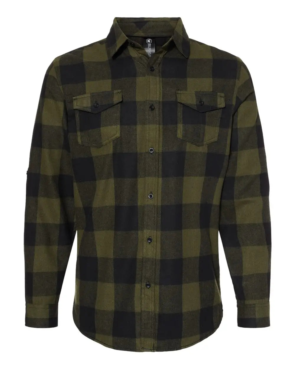 Burnside 8210 Yarn-dyed Flannel Shirt - Army Black - Olive / s