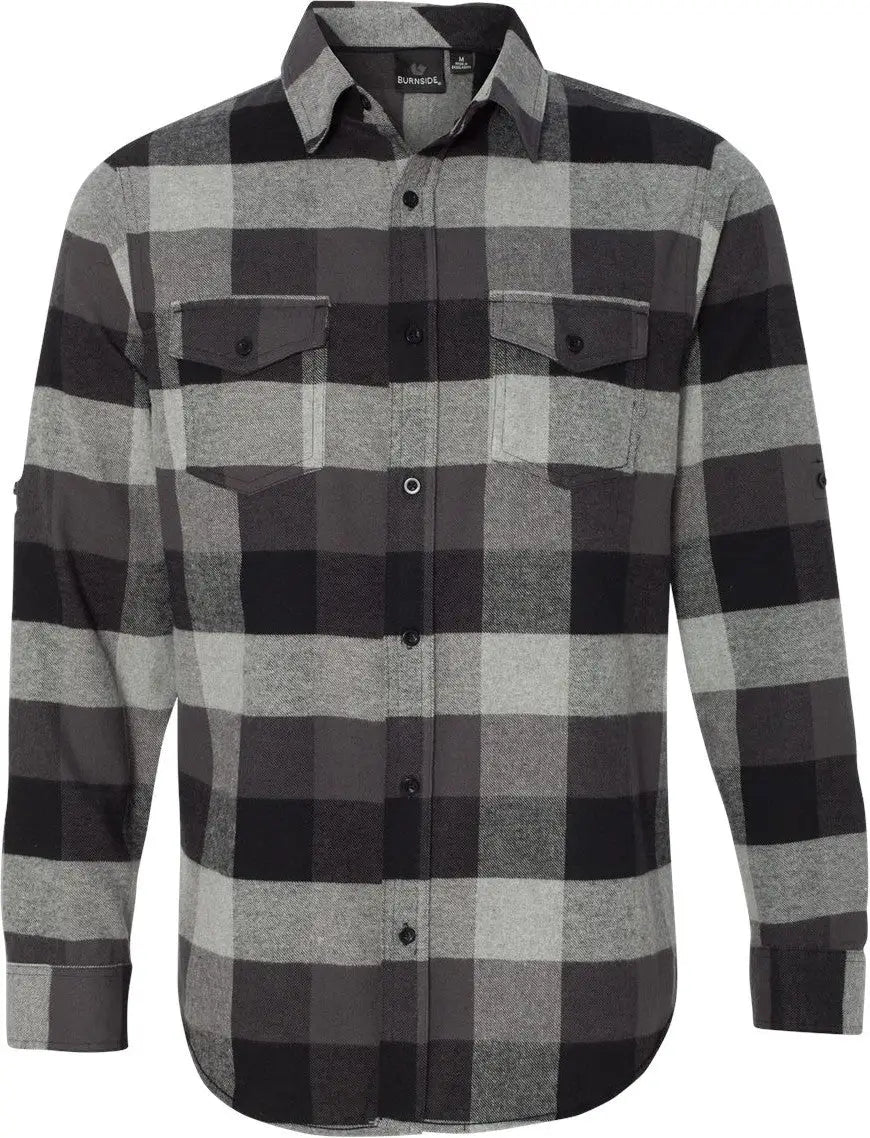 Burnside 8210 Yarn-dyed Flannel Shirt - Black Grey