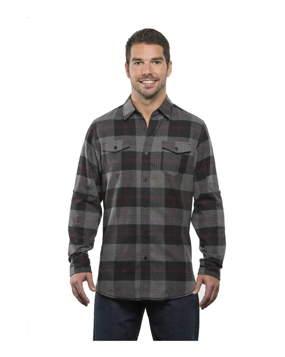 Burnside 8210 Yarn-dyed Flannel Shirt - Black Steel - Dark Gray / s