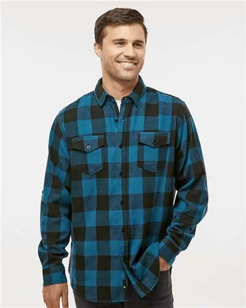 Burnside 8210 Yarn-dyed Flannel Shirt - Blue Black Buffalo