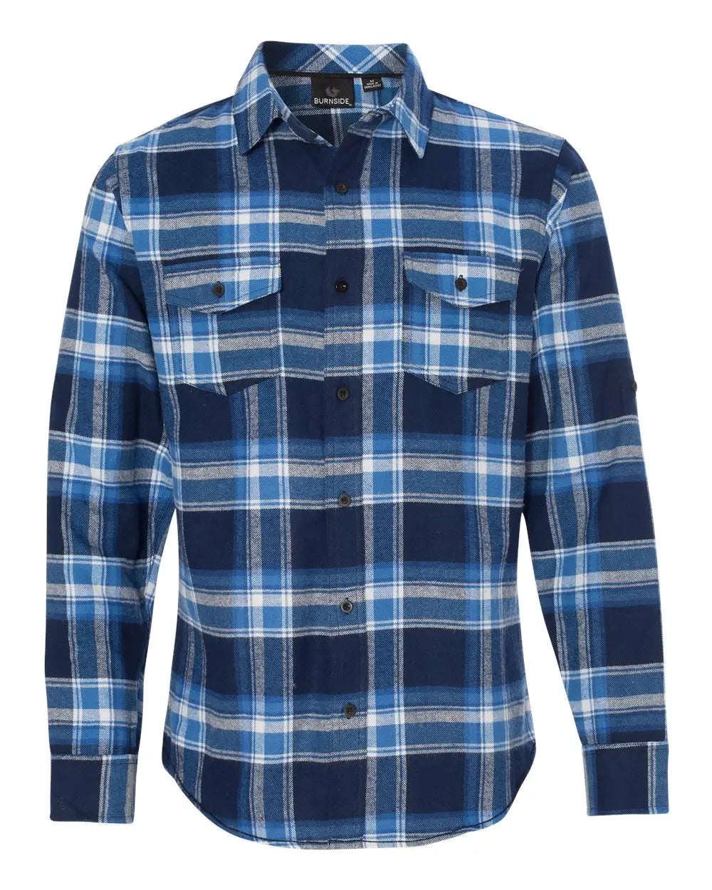 Burnside 8210 Yarn-dyed Flannel Shirt - Blue White - s