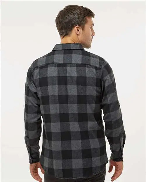 Burnside 8210 Yarn-dyed Flannel Shirt - Charcoal Black Buffalo