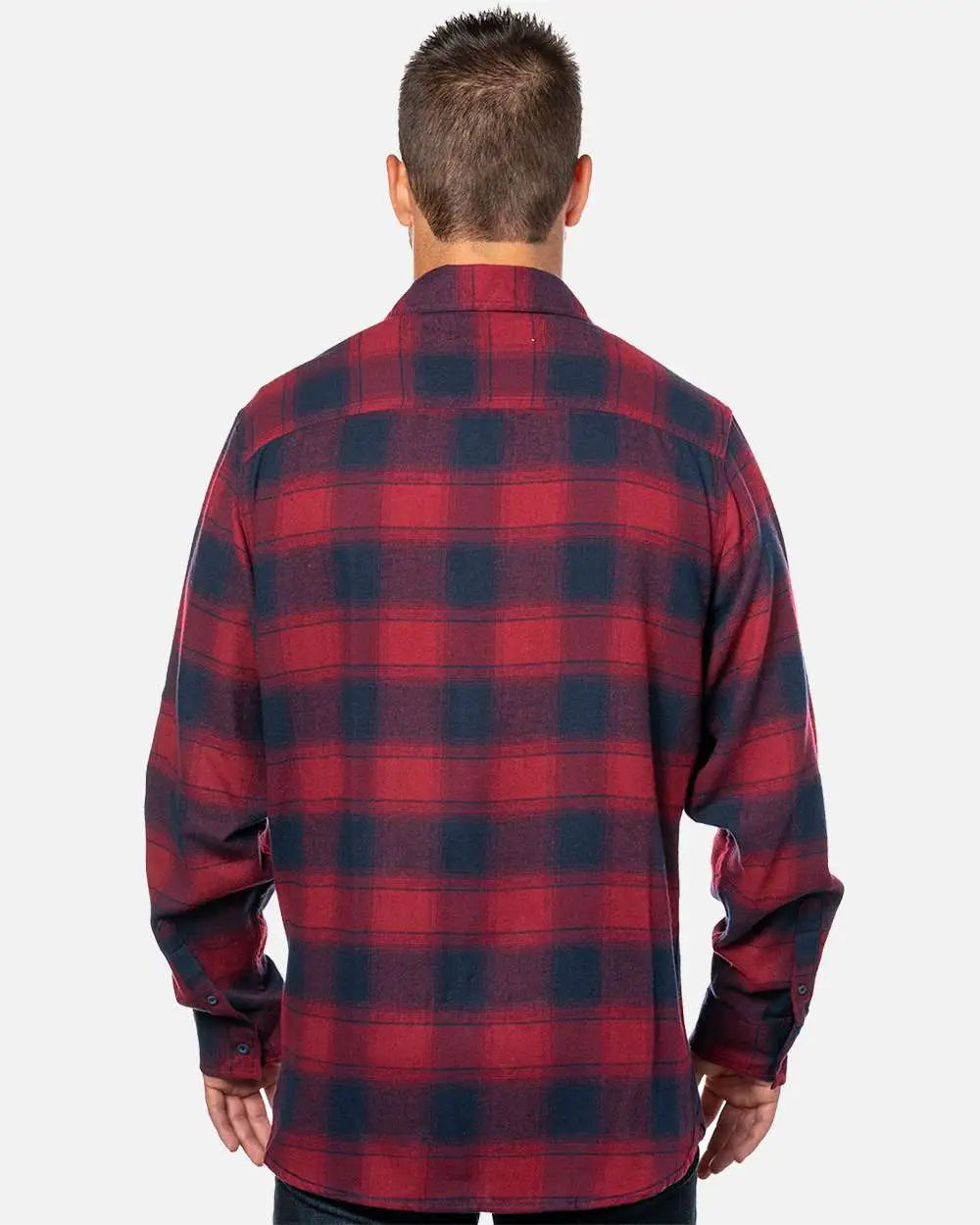 Burnside 8210 Yarn-dyed Flannel Shirt - Crimson Navy