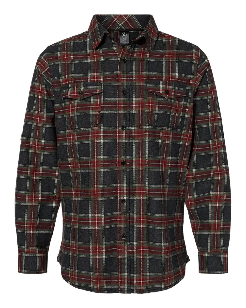 Burnside 8210 Yarn-dyed Flannel Shirt - Grey Red - Gray / s