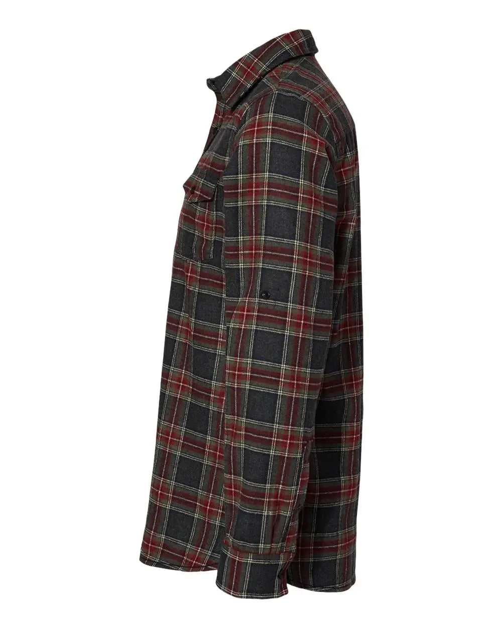 Burnside 8210 Yarn-dyed Flannel Shirt - Grey Red