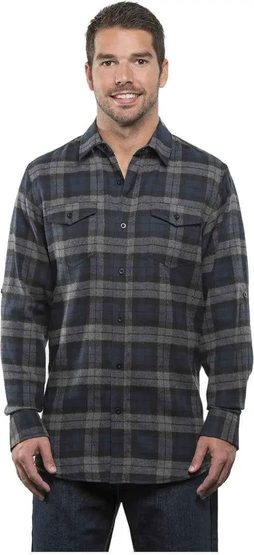 Burnside 8210 Yarn-dyed Flannel Shirt - Navy