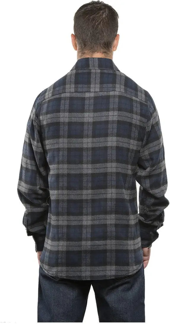 Burnside 8210 Yarn-dyed Flannel Shirt - Navy Green