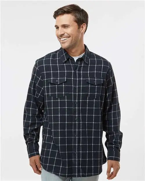 Burnside 8210 Yarn-dyed Flannel Shirt - Navy White
