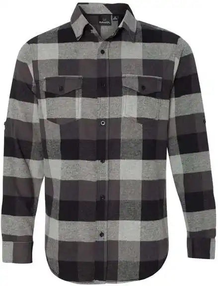 Burnside 8210 Yarn-dyed Long Sleeve Flannel Shirt - Black Grey