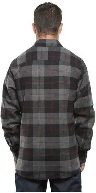 Burnside 8210 Yarn-dyed Long Sleeve Flannel Shirt - Black Steel