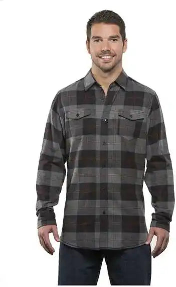 Burnside 8210 Yarn-dyed Long Sleeve Flannel Shirt - Black Steel