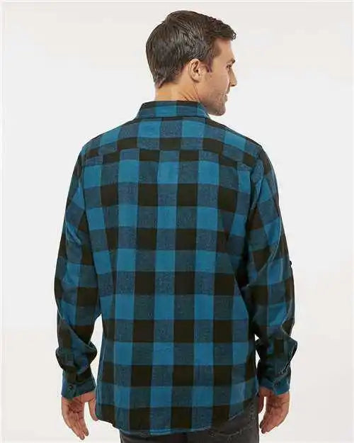 Burnside 8210 Yarn Dyed Long Sleeve Flannel Shirt Blue Black Buffalo