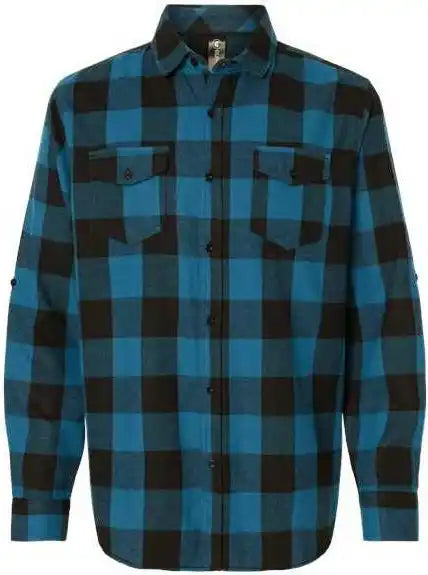 Burnside 8210 Yarn Dyed Long Sleeve Flannel Shirt Blue Black Buffalo