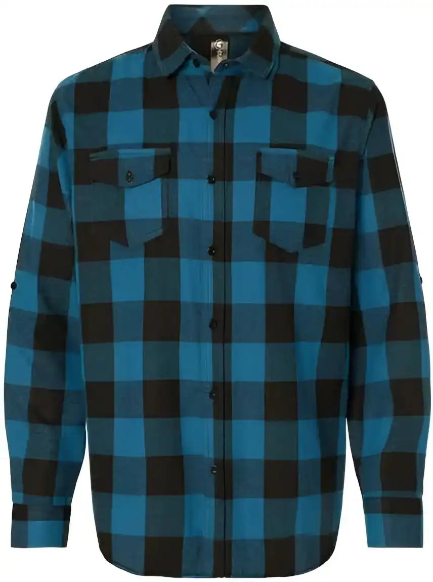 Burnside 8210 Yarn-dyed Long Sleeve Flannel Shirt - Blue Black Buffalo