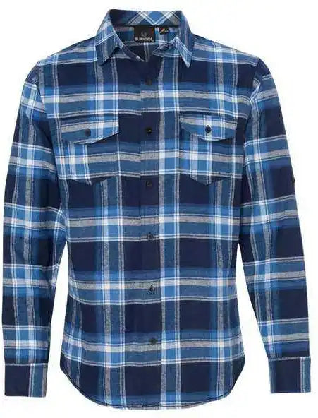 Burnside 8210 Yarn Dyed Long Sleeve Flannel Shirt Blue White