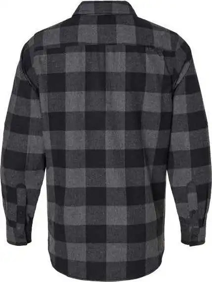 Burnside 8210 Yarn-dyed Long Sleeve Flannel Shirt - Charcoal Black Buffalo