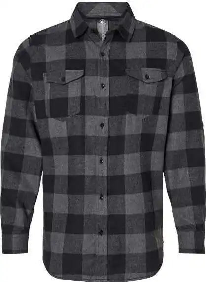 Burnside 8210 Yarn-dyed Long Sleeve Flannel Shirt - Charcoal Black Buffalo