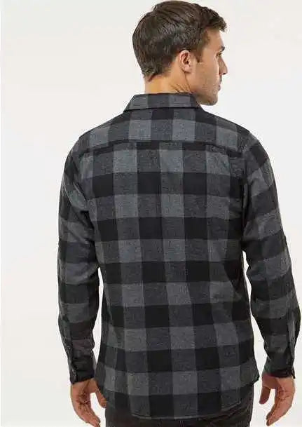 Burnside 8210 Yarn-dyed Long Sleeve Flannel Shirt - Charcoal Black Buffalo