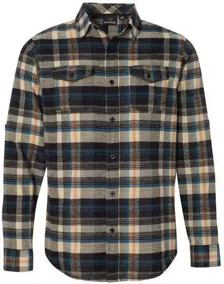 Burnside 8210 Yarn-dyed Long Sleeve Flannel Shirt - Dark Khaki