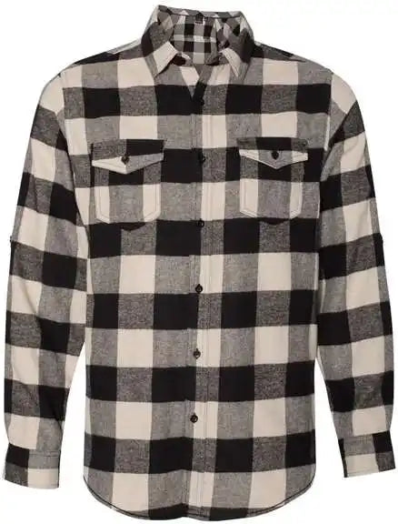 Burnside 8210 Yarn-dyed Long Sleeve Flannel Shirt - Ecru Black Buffalo